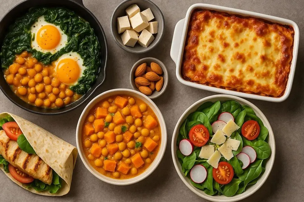 Recettes de plats hyperprotéinés - variété de sources protéiques